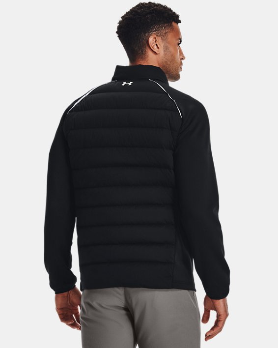 Men's UA Golf Stretch Down Hybrid Jacket, Black, pdpMainDesktop image number 1
